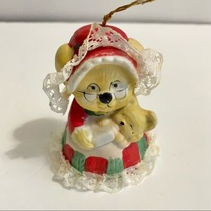 Jasco Caring Critter Chimer Christmas Ornament Bisque Porcelain G’Ma & Baby Bear